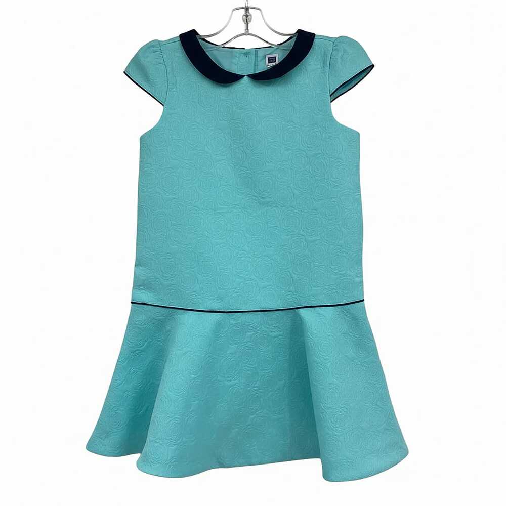 Janie and Jack Blue Rose Print Collared Dress | Girls’ 7 Regular